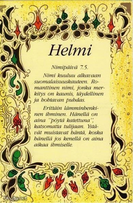kortti ** Etunimi Helmi Jarno Juhani - eril. touko-kesäkuu