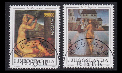 Jugoslavia 2603-4 o Europa nykytaide (1993)