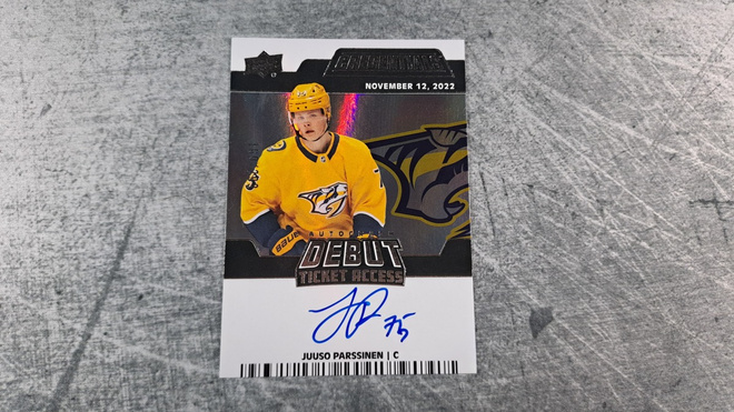 Juuso Pärssinen 2022-23 Credentials Debut Ticket Access Auto