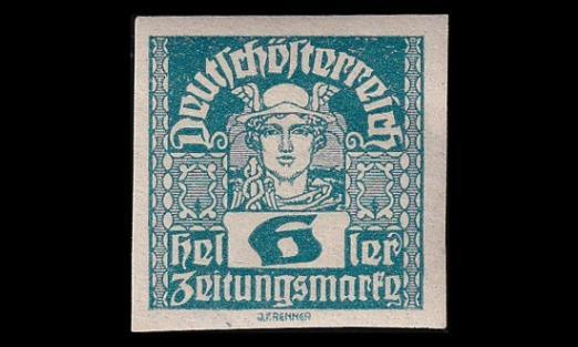 Itävalta 296x ** Sanomalehtimerkki 6 H (1920)