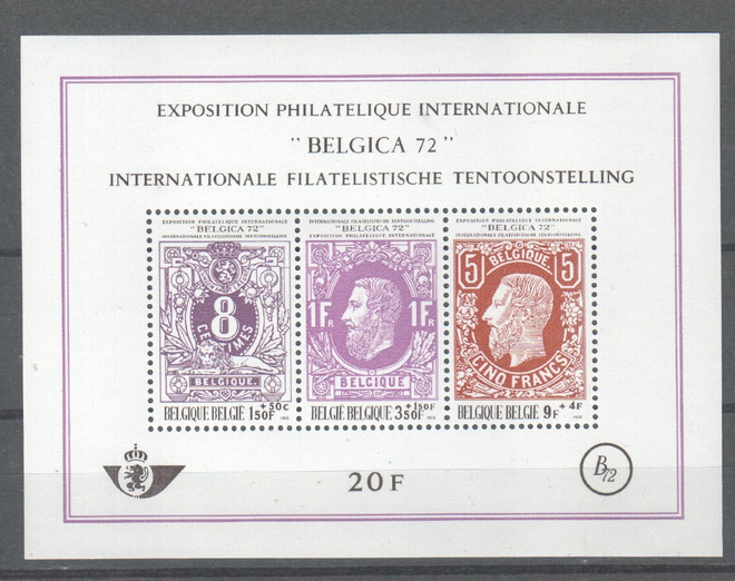Belgia 1970 Blgica 72 pienoisarkki postituoreena.