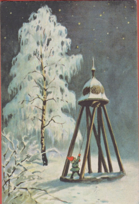 Jenny Nyström Tonttu soittaa kelloa - kulk v 1927