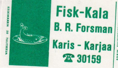 Karis - Karjaa, Fisk - Kala  B. B. Forsman,  s94