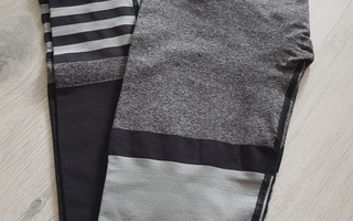 Musta-harmaat Trikoot / Leggingsit / Leggings - koko L-XL