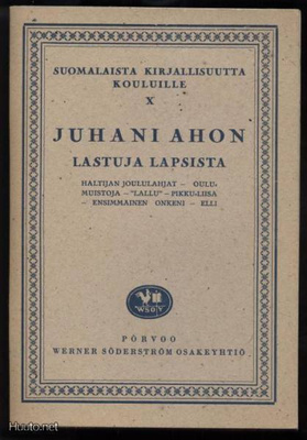 Juhani Ahon lastuja lapsista pahvikantinen 1929