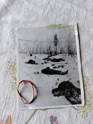 sotavalokuva kaatuneita sotilaita