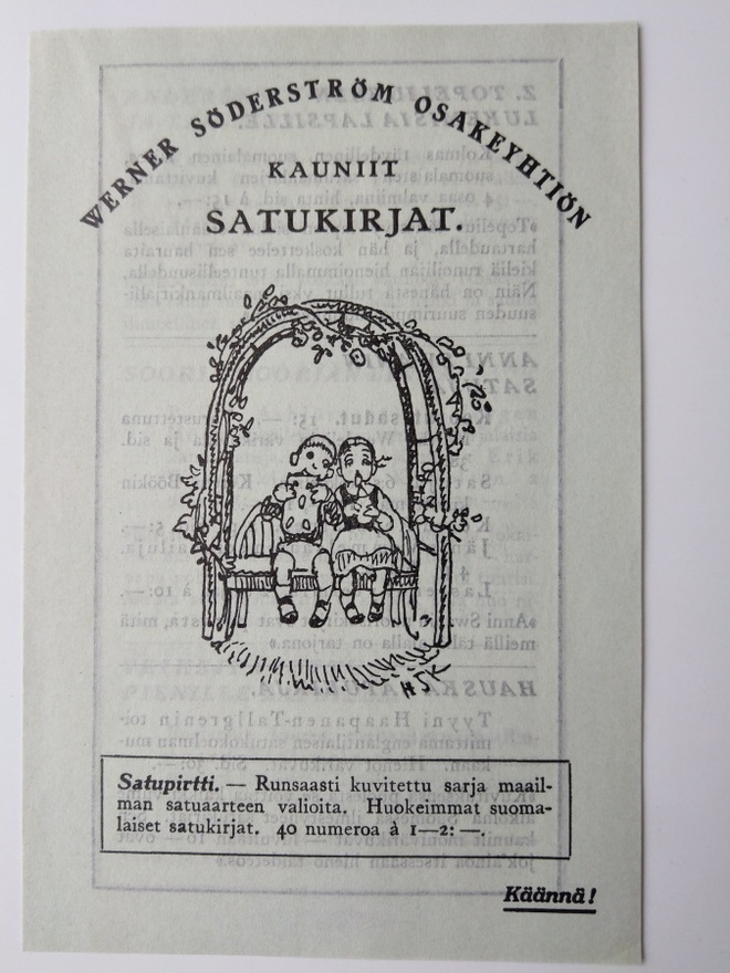 Mainoskirjanmerkki Kauniit satukirjat WSOY