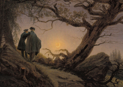 Caspar Friedrich: Kaksi miestä katsoo kuuta