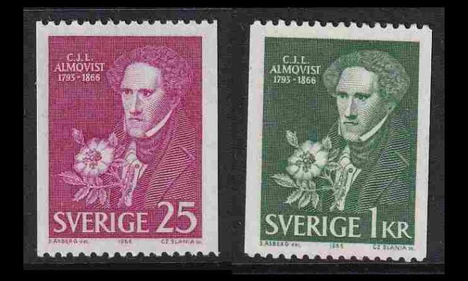 Ruotsi 558-9 ** Kirjailija Carl Almqvist (1966)