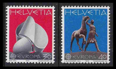 Sveitsi 1029-30 ** Europa veistoksia (1974)