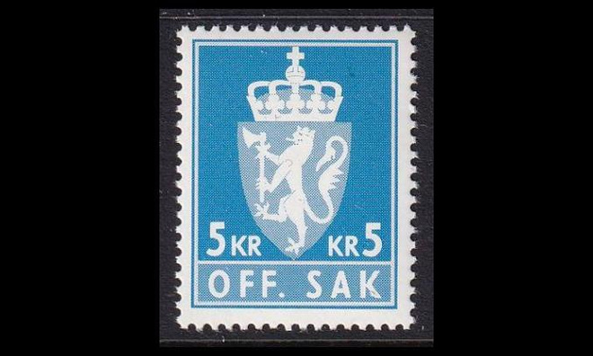 Norja 104 ** Virkamerkki 5.00 Kr (1976)