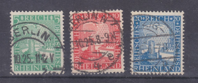 Saksa reich 1925 LaPe 368-370   leimattuna.