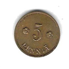 1936 5 PENNIÄ KOLIKKO KÄYTETTY - pikkukuva 1