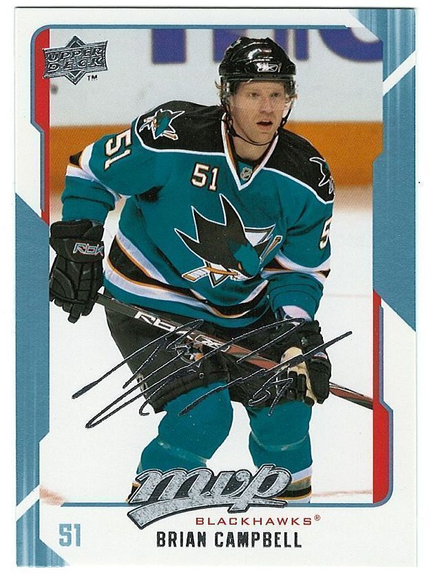08-09 Upper Deck MVP #69 Brian Campbell Ex-Jokerit 2004-05