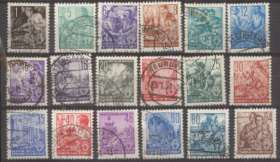 DDR Mi 362-79 postissa leimatut
