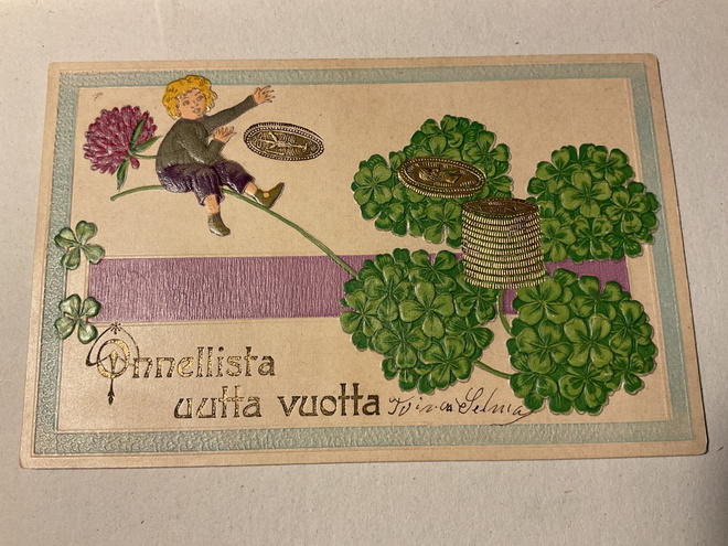 Postikortti Hyvää Uutta Vuotta! 1920-luku