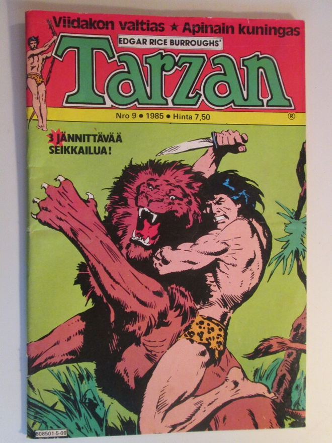 TARZAN 9 / 1985 SARJAKUVALEHTI VIIDAKON KUNINGAS