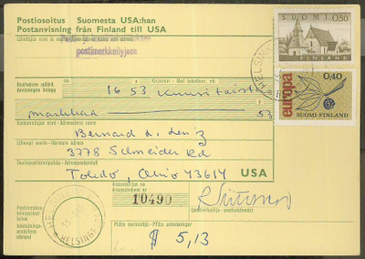 1966 postiosoitus Suomesta USAhan