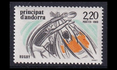 Andorra Fr 389 ** Rugby (1988)