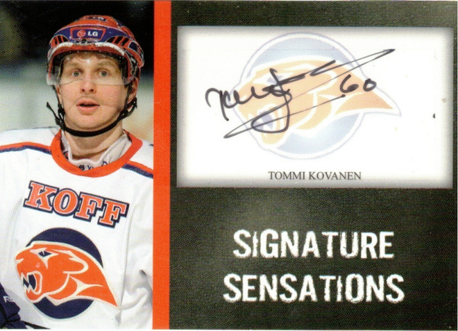 2007-08 Cardset TOMMI KOVANEN HIFK Signature Sensations