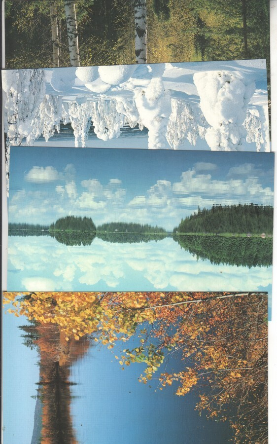 Neljä vuodenaikaa maisemakortit.