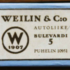 * Vanha Weilin & Co-autoliikemainos magneettina * 20-luku - pikkukuva 1