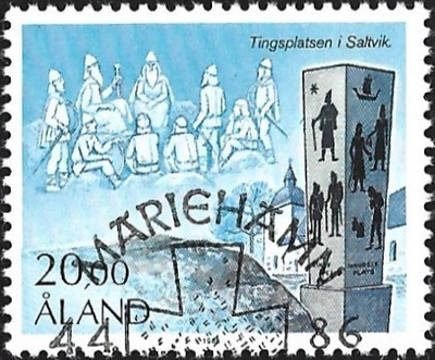 Åland 1986 Hist. sarja 20,00 mk EP Lape 018 alareuna LOISTO