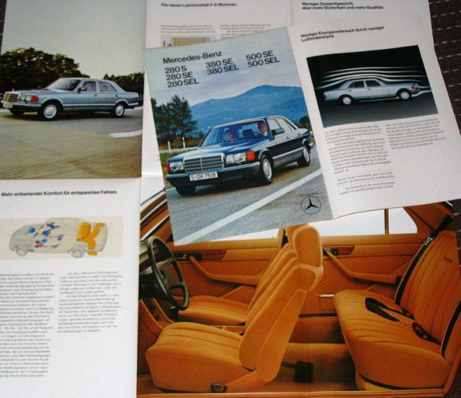 1980 Mercedes-Benz S-sarja 280 S - 500 SEL esite - KUIN UUSI