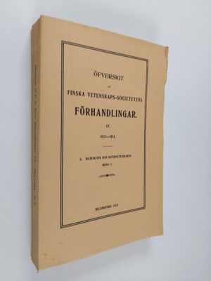 Öfversigt af finska vetenskaps-societens förhandlingar LV...