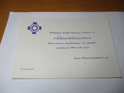 Eno Lippujen vihkiminen 1960, korttikokoa