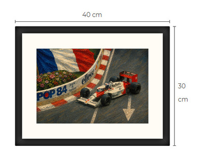 Uusi F1 Alain Prost art print kehystetty 30 cm x 40 cm