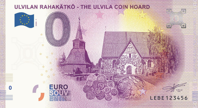 *NOLLA-EURO*2020*ULVILAN RAHAKÄTKÖ*AITO EUROSETELI*