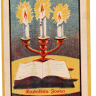 Vanha kortti, kynttelikkö ja kirja, vuodelta 1938 - pikkukuva 1