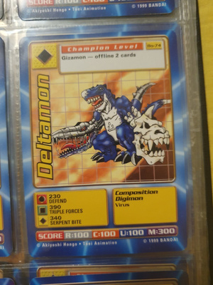 [Mint] 1999 Bandai Digimon - Deltamon Non Holo card Bo-74
