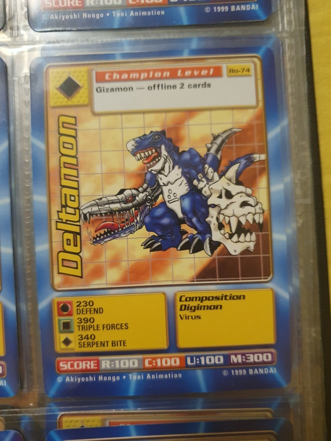 [Mint] 1999 Bandai Digimon - Deltamon Non Holo card Bo-74