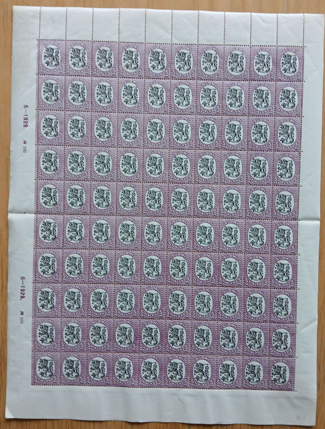 1927-1929, 5 mk violetti/ musta arkki. LAPE 134BI**