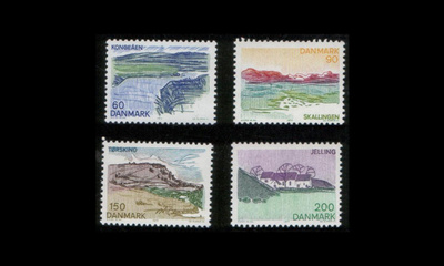 Tanska 641-4 ** Maisemia Etelä-jyllannista (1977)