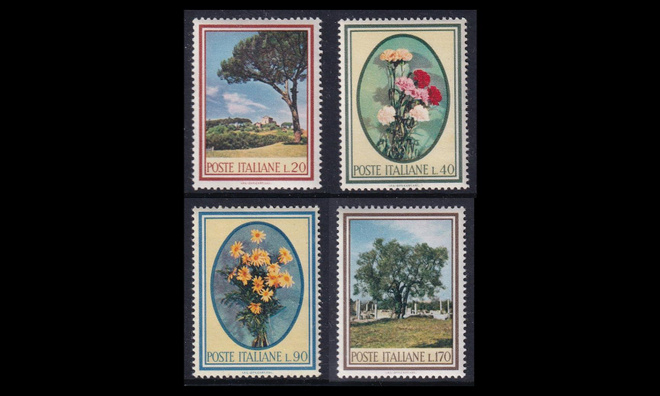 Italia 1206-9 ** Käyttösarja kukkia (1966)
