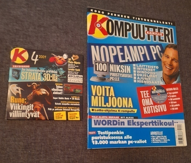 Kompuutteri Kaikille 4/2001 lehti+k-romppu, hyvä kunto