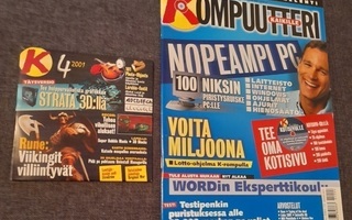 Kompuutteri Kaikille 4/2001 lehti+k-romppu, hyvä kunto