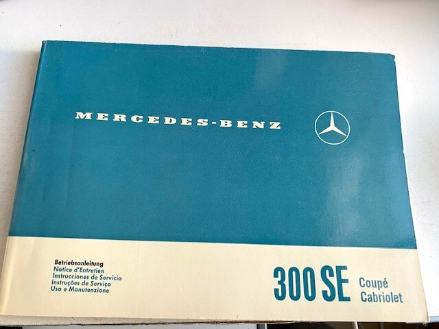 KÄYTTÖOHJEKIRJA  MERCEDES   300SE Coupe/ Cabrio   OLDTIMER.