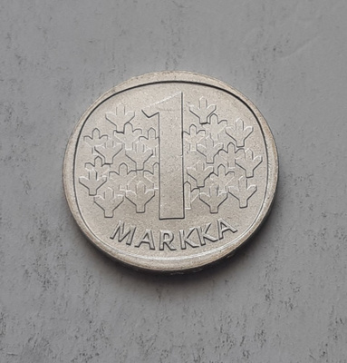 1 markka UNC, v. 1976