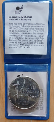 Juhlaraha hopeaa 50 mk, 1982 Jääkiekon MM.