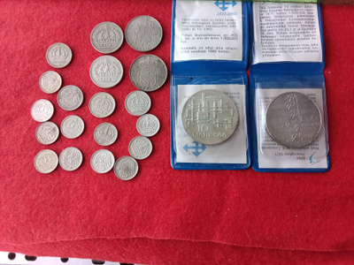 2 X 10 MARKKAA HOPEA + RUOTSIN KOLIKOT 50 G. JUHLARAHAA