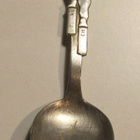 VINTAGE kummilusikka, alpakkaa/uushopeaa - pikkukuva 1