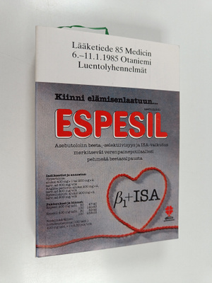 Lääketiede 85 Medicin 6.-11.1.1985 Otaniemi : Luentolyhen...