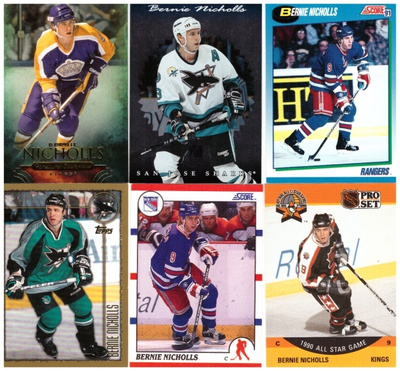 6 x Legenda BERNIE NICHOLLS Kings, Rangers, Sharks
