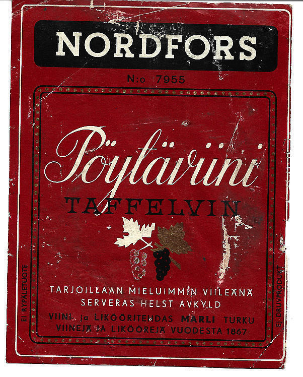 Nordfors Pöytäviini - etiketti