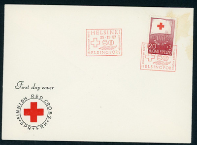 FDC 1957 Punainen Risti ( PR) 20+3mk