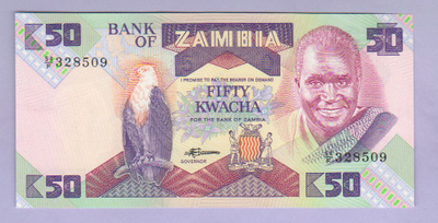Zambia 50 Kwacha v.1986-87 UNC P-28a